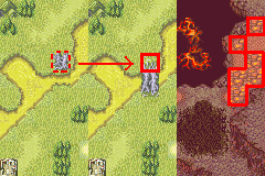 Examples of where to make the enemy attack from.