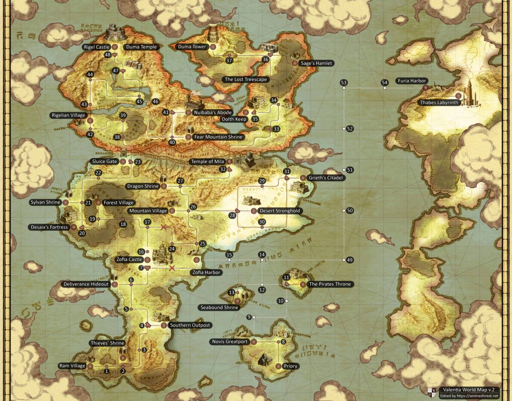 World Map Serenes Forest